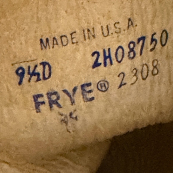 VTG Frye 2308 Western Cowboy Boots Beige Cream Tan size 9.5 Made In USA - Picture 6 of 11